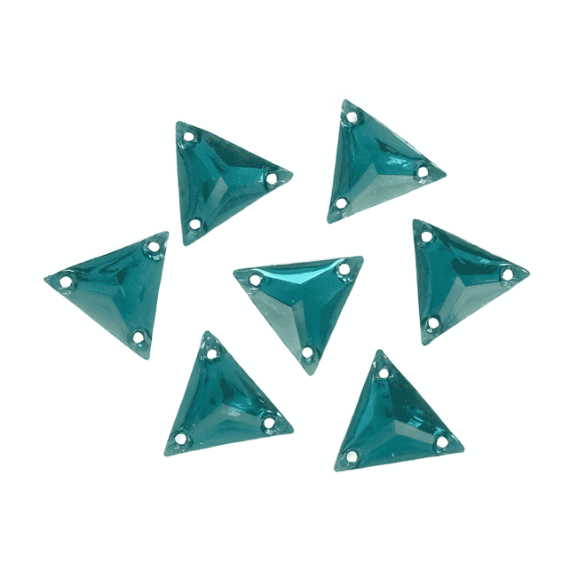 Blue Zircon Triangle, EIMASS® Resin Crystals, Sew on Glue on Stones