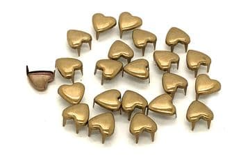 Brass / Bronze Heart, EIMASS® Copper Studs Rivets With Prongs Claws