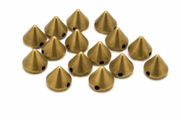 Brass Bronze Spike Cone, EIMASS® CCB Metallic Finish Acrylic Studs, Beads, Flat Back to Embellish