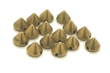 Brass Bronze Spike Cone, EIMASS® CCB Metallic Finish Acrylic Studs, Beads, Flat Back to Embellish