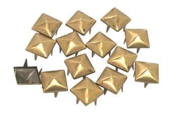 Brass Pyramid Studs, Rivets for Embellishing Bags, Shoes, Leather Jackets, Clothes, Craft