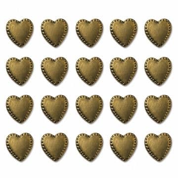 Bronze Heart Hotfix Studs, EIMASS® Hotfix Flat Back Copper Studs for Embellishment
