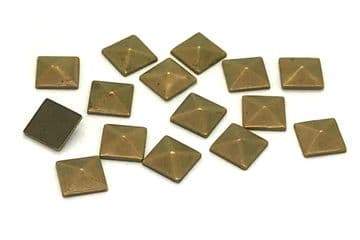Bronze Pyramid Hotfix Studs, EIMASS® Hot Fix Iron on Copper Square Studs, Embellishment