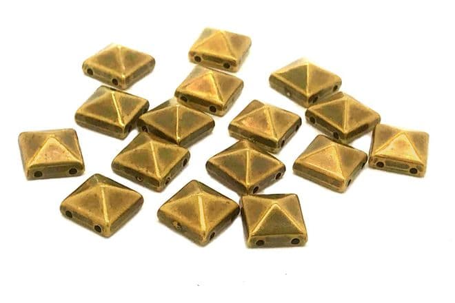 Bronze Pyramid Square, EIMASS® CCB Metallic Finish Acrylic Studs,  Sew or Glue on Beads