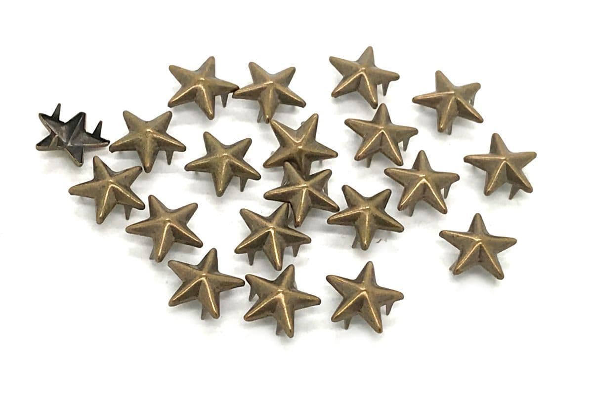 thumbnail image 2 of Punk Rivets For Clothing 50 Pcs DIY Metal Star Studs Claw Nailhead 2 of 12