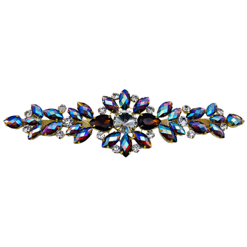 Brown AB Wedding Dress Jewelled Applique 8760 EIMASS® Sew or Glue on Motif