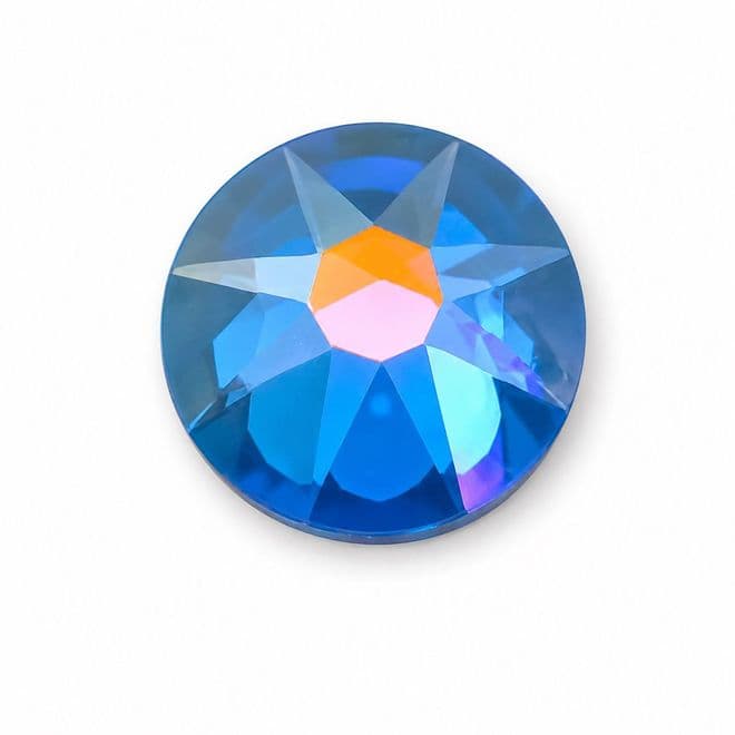 Capri Blue AB Star Cut, EIMASS® 8898 Exquisite Hot Fix Flat Back Crystals, Global Brand