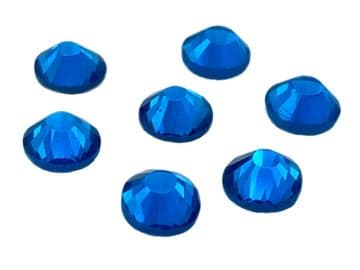 Capri Blue, EIMASS® 7767 Range Flat Back Hot Fix Glass Crystals - Small Packs