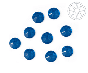 Capri Blue Star Cut, EIMASS® 8878 Exquisite Non Hot Fix Flat Back Crystals