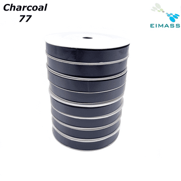 Charcoal (77) Premium Double Sided EIMASS® Satin Ribbons 6mm 10mm 15mm 20mm 25mm 38mm