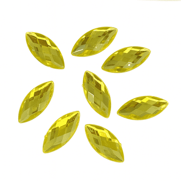 Citrine, EIMASS® Acrylic Navette  Horse Eye Shaped Rhinestones
