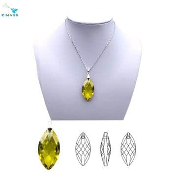 Citrine Navette Horse Eye Shape Pendant - EIMASS® Elements Zircon Gifts