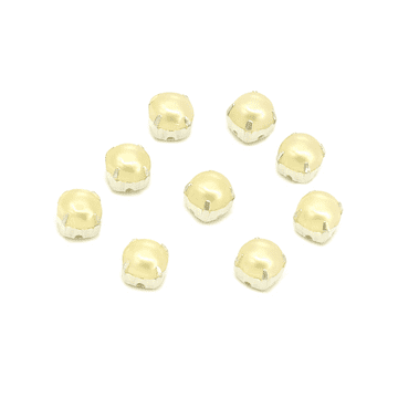Citrine Pearl Rose Montees, EIMASS® 3555 Range Single Stone Silver Setting Pearls