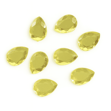 Citrine Yellow, EIMASS® Acrylic Teardrop Shaped Flat Back Rhinestone