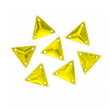 Citrine Yellow Triangle, EIMASS® Resin Crystals, Sew on Glue on Stones