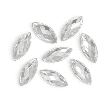 Clear Crystal,  EIMASS® Acrylic Navette  Horse Eye Shaped Glue on Rhinestones