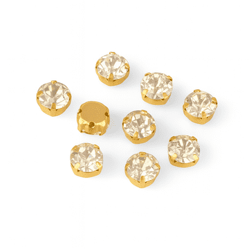 Clear Crystal in Gold Setting Rose Montees, EIMASS® 3555 Range Single Claw Crystals