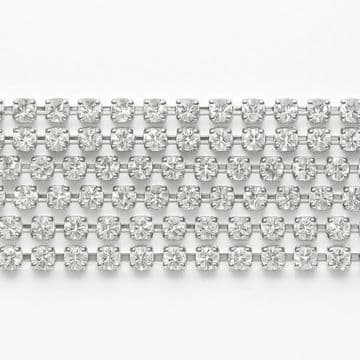 Clear Crystal in Silver Chain, EIMASS® Grade A World Class Rhinestone Cup Chain Trimming