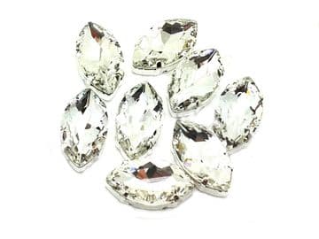 Clear Crystal Navette Horse Eye, EIMASS® 3511 Sew or Glue on Single Stone Setting Crystals