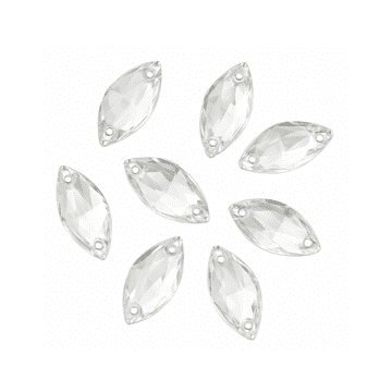 Clear Crystal Navette Horse Eye, EIMASS® 8868 Exquisite Range Sew or Glue on Flat Back Crystals