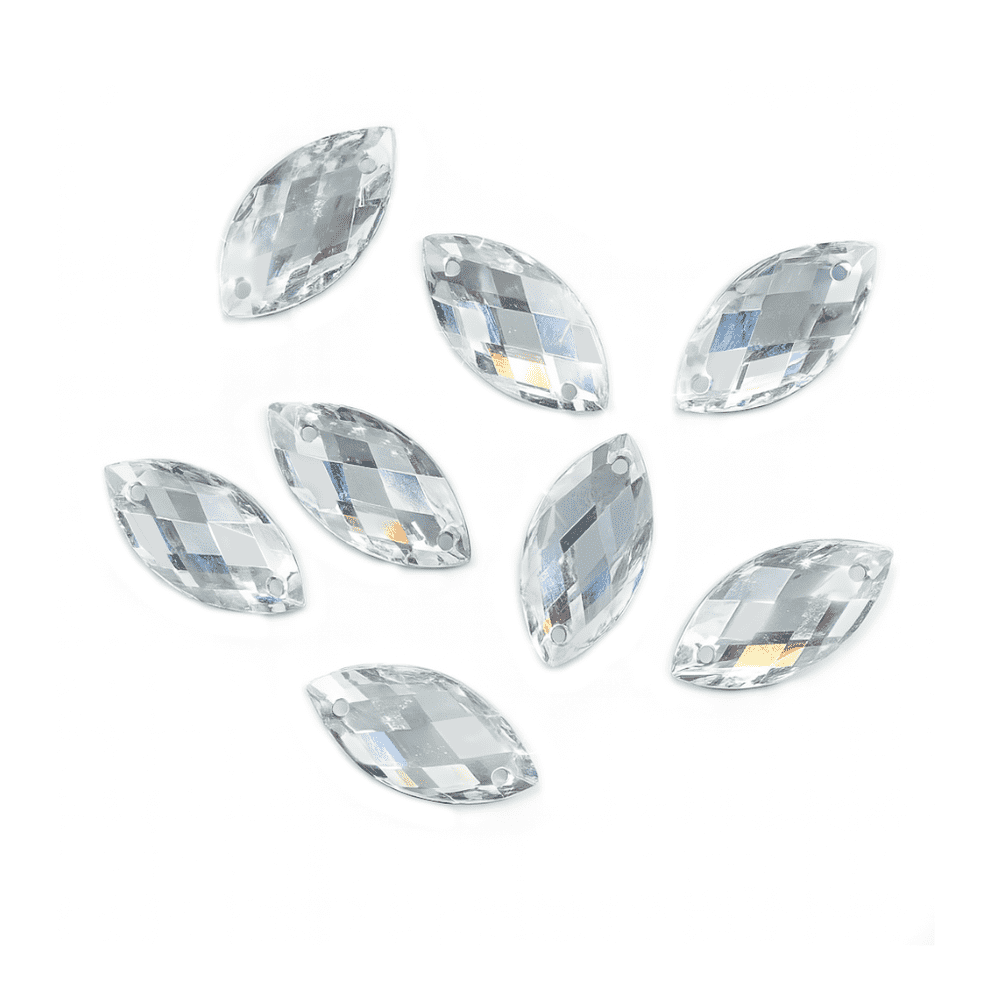 Lot De 50 Cristaux Résine Œil De Cheval - Strass à Coudre Ou Coller, Pour Vêtements, Bijoux, Déco