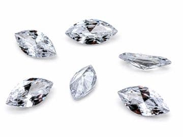 Clear Crystal Navette Horse Eye, EIMASS® Unfoiled Point Back Glass Eye Shape Crystals