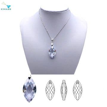 Clear Crystal Navette Horse Eye Pendant - EIMASS® Elements Zircon Gifts