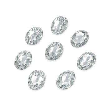 Clear Crystal Oval Shape, EIMASS Resin Crystals, Sew or Glue on Flat Back Rhinestones