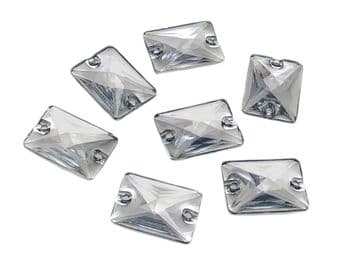 Clear Crystal Rectangle Shape, EIMASS® Resin Sew on Glue on Crystals