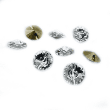 Clear Crystal Round Rivoli Buttons, EIMASS® Exquisite Range Cut Glass Sewing