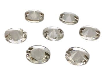 Clear Crystal Round Rivoli, EIMASS® 3533 Sew on Glue on Cut Glass Flat Back Crystals