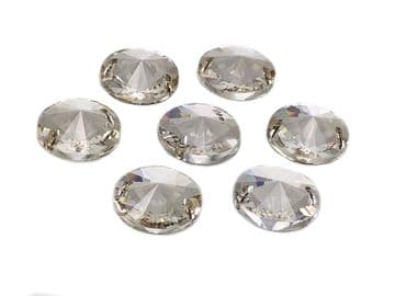 Clear Crystal Round Rivoli, EIMASS® 8868 Exquisite Range Sew or Glue on Flat Back Crystals