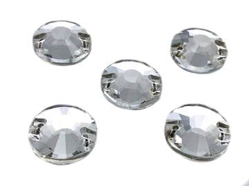 Clear Crystal Round Table Cut, EIMASS® 3533 Sew on Glue on Cut Glass Flat Back Crystals