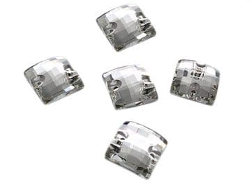 Clear Crystal Square Chessboard Cuts, EIMASS® 3533 Sew on Glue on Cut Glass Flat Back Crystals