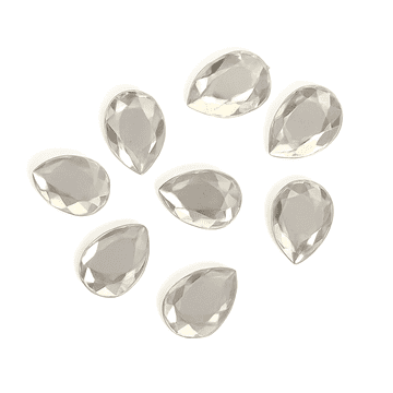 Clear Crystal Teardrop, EIMASS® Acrylic Flat Back Rhinestone