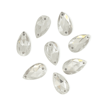 Clear Crystal Teardrop, EIMASS Resin Crystals, Sew or Glue on Flat Back Rhinestones