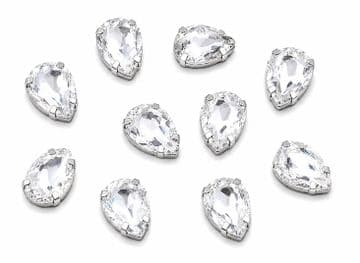 Clear Crystal Teardrops, EIMASS® 3511 Sew or Glue on Single Stone Setting Crystals