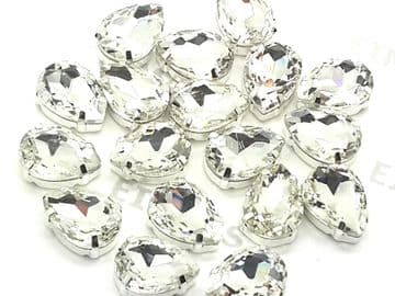 Clear Crystal Teardrops, EIMASS® 3511 Sew or Glue on Single Stone Setting Crystals