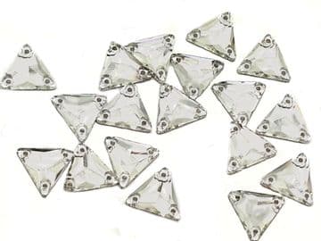 Clear Crystal Triangle, EIMASS® 3533 Sew on Glue on Cut Glass Flat Back Crystals