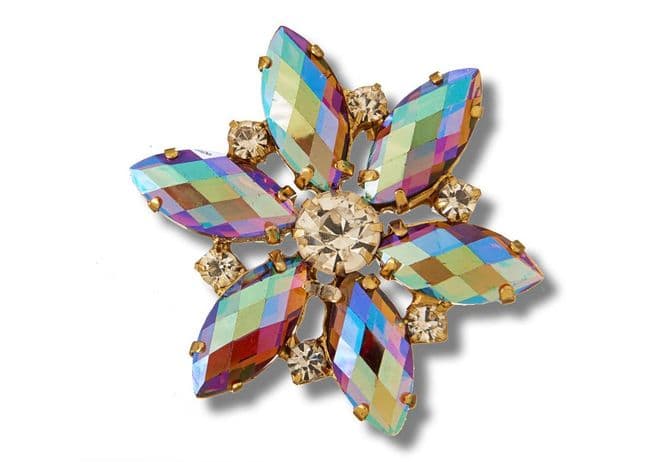 Coffee AB Style 8730 EIMASS® Sew or Glue on Jewelled Applique for Wedding Dress, Costumes