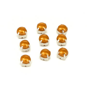Copper Gold Pearl Rose Montees, EIMASS® 3555 Range Single Stone Silver Setting Pearls