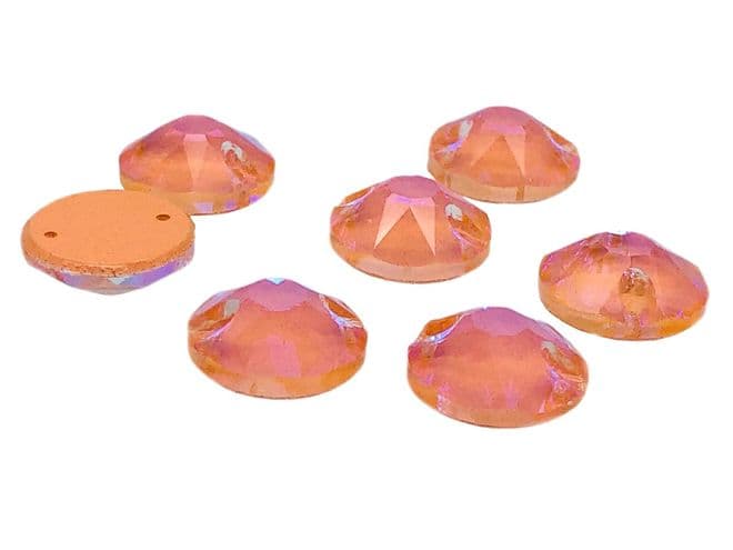 Coral AB Neon Star Cut, EIMASS® 8868 Exquisite Range Sew or Glue on Flat Back Crystals