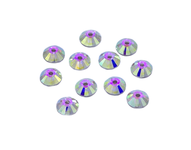 Crystal AB Centre Hole, EIMASS® 7787 Flat-Back Sew on Glass Crystals