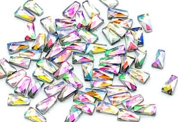 Crystal AB Coffin Shape, EIMASS® Tiny Resin Flat Back Crystals