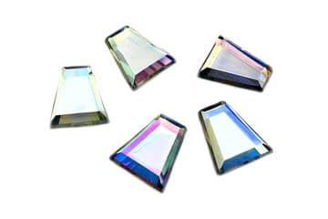 Crystal AB, EIMASS® Acrylic Coffin Shaped Flat Back Rhinestone