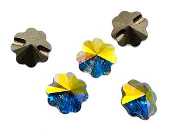 Crystal AB Flower Buttons, EIMASS® Exquisite Range Cut Glass Sewing Buttons