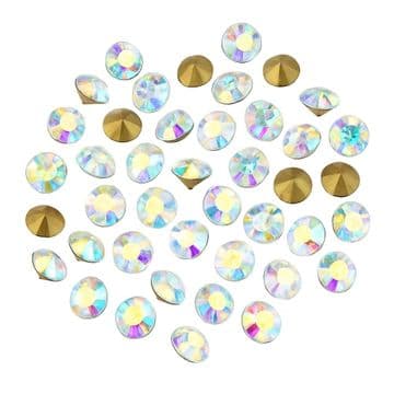 Crystal AB Foiled Chatons, EIMASS® Point Back Crystals