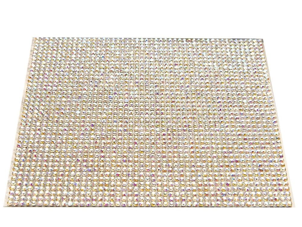 Crystal AB Hot Fix Rhinestone Mesh EIMASS Crystal Mesh Rhinestone ...