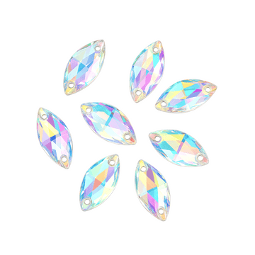 Crystal AB Navette, EIMASS® 8868 Exquisite Range Sew or Glue on Flat Back Horse Eye Shape Crystals
