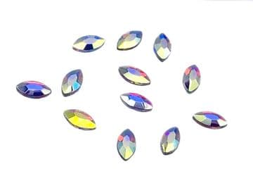 Crystal AB Navette Horse Eye Hot Fix (3x6mm), EIMASS® 7737 Tiny Glass Crystals